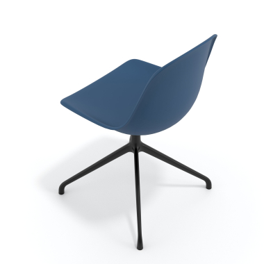 meeting room chair blue pyramid base plastic no armrests 7