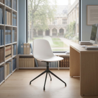Meeting Chair Lara, pyramidal aluminium base