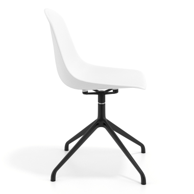 meeting room chair white pyramid base plastic no armrests 3