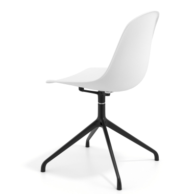 meeting room chair white pyramid base plastic no armrests 5