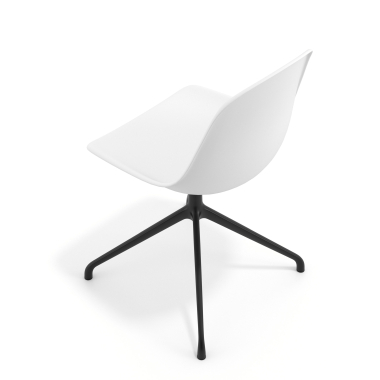 meeting room chair white pyramid base plastic no armrests 7