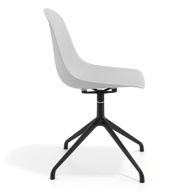 meeting room chair light gray pyramid base plastic no armrests 3