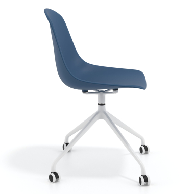meeting room chair white blue with casters plastic no armrests 3