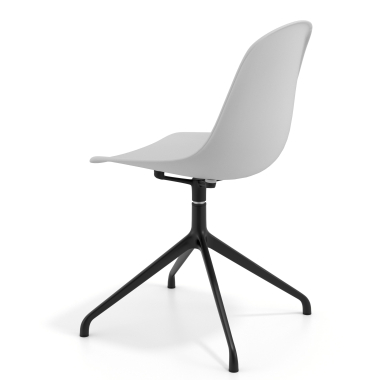 meeting room chair light gray pyramid base plastic no armrests 5