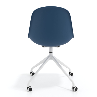 meeting room chair white blue with casters plastic no armrests 4