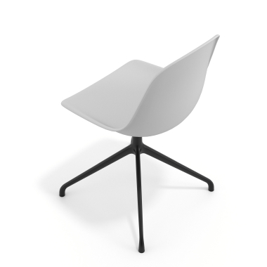 meeting room chair light gray pyramid base plastic no armrests 7