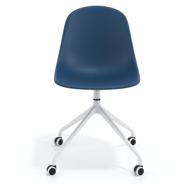 meeting room chair white blue with casters plastic no armrests 6