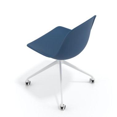 meeting room chair white blue with casters plastic no armrests 7