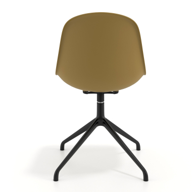 meeting room chair mustard pyramid base plastic no armrests 4
