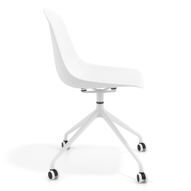 meeting room chair white white with casters plastic no armrests 3
