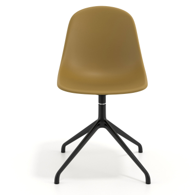 meeting room chair mustard pyramid base plastic no armrests 6