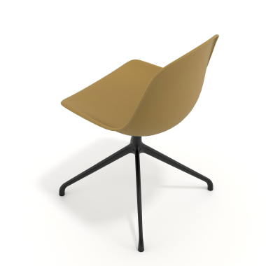 meeting room chair mustard pyramid base plastic no armrests 7