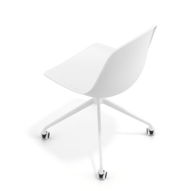 meeting room chair white white with casters plastic no armrests 7