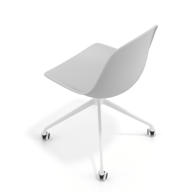 meeting room chair white light gray with casters plastic no armrests 7