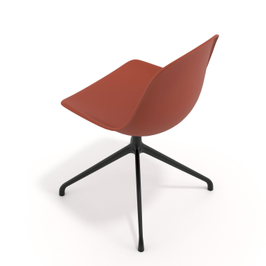 meeting room chair red pyramid base plastic no armrests 7