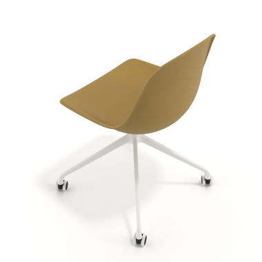 meeting room chair mustard with casters plastic no armrests 7