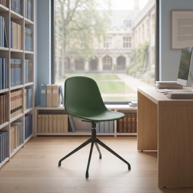 meeting room chair green pyramid base plastic no armrests 2