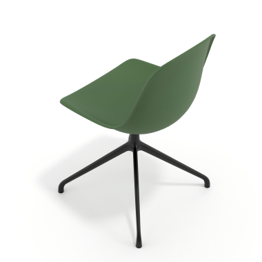 meeting room chair green pyramid base plastic no armrests 7