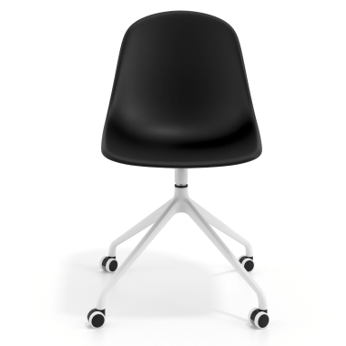 meeting room chair black with casters plastic no armrests 6
