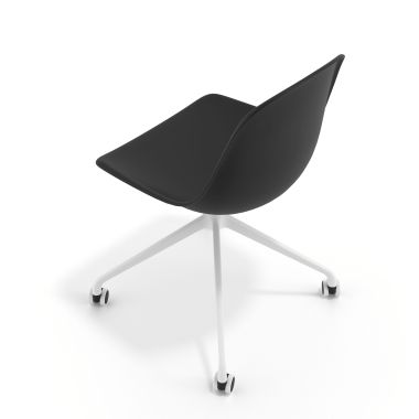 meeting room chair black with casters plastic no armrests 7