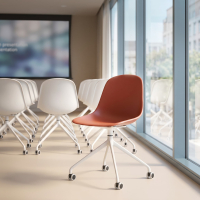 Meeting Chair with Castors Lara, Aluminium Base