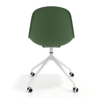 meeting room chair green with casters plastic no armrests 4