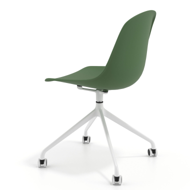 meeting room chair green with casters plastic no armrests 5
