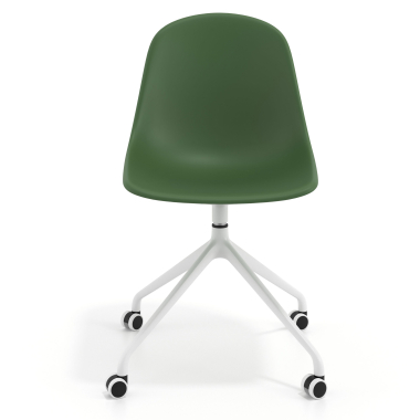 meeting room chair green with casters plastic no armrests 6