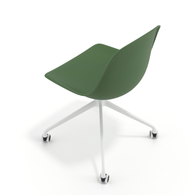 meeting room chair green with casters plastic no armrests 7