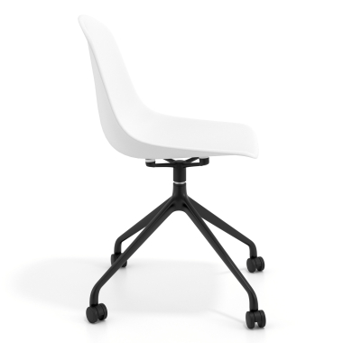 meeting room chair white with casters plastic no armrests 3