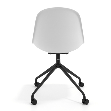 meeting room chair white with casters plastic no armrests 4