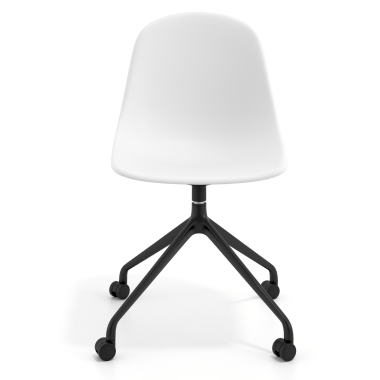 meeting room chair white with casters plastic no armrests 6