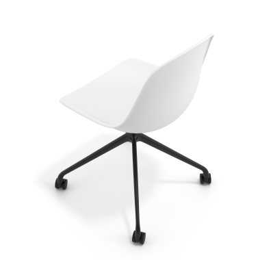 meeting room chair white with casters plastic no armrests 7