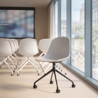 Meeting Chair with Castors Lara, Aluminium Base