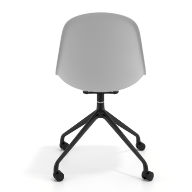 meeting room chair light gray with casters plastic no armrests 4