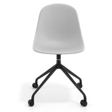 meeting room chair light gray with casters plastic no armrests 6