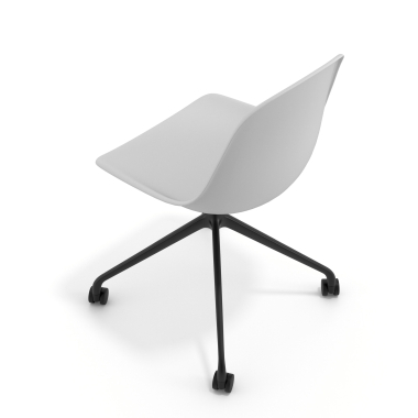 meeting room chair light gray with casters plastic no armrests 7
