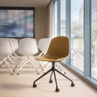 Meeting Chair with Castors Lara, Aluminium Base