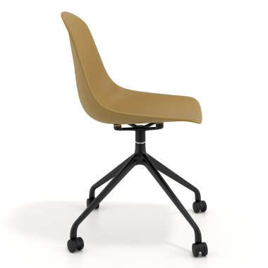 meeting room chair mustard with casters plastic no armrests 3