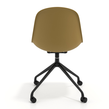 meeting room chair mustard with casters plastic no armrests 4