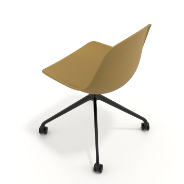 meeting room chair mustard with casters plastic no armrests 7