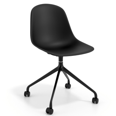 meeting room chair black with casters plastic no armrests 1