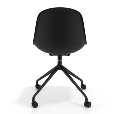 meeting room chair black with casters plastic no armrests 4
