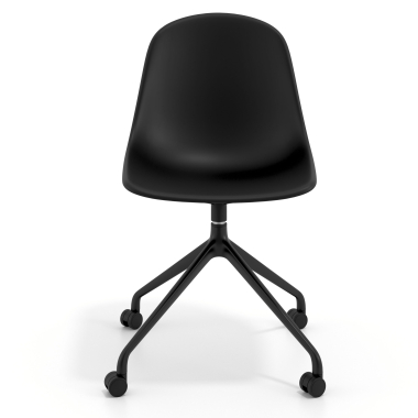 meeting room chair black with casters plastic no armrests 6