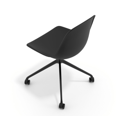 meeting room chair black with casters plastic no armrests 7