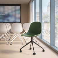 Meeting Chair with Castors Lara, Aluminium Base
