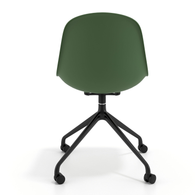 meeting room chair green with casters plastic no armrests 4