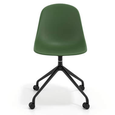 meeting room chair green with casters plastic no armrests 6