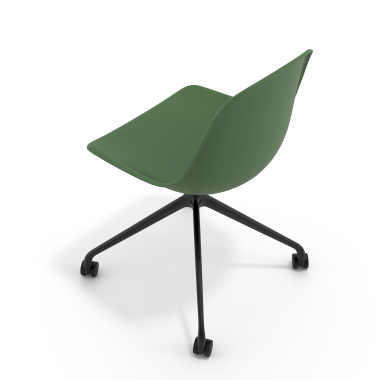 meeting room chair green with casters plastic no armrests 7