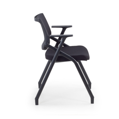 chair with writing tablet black 4 legs mesh fixed armrests 3